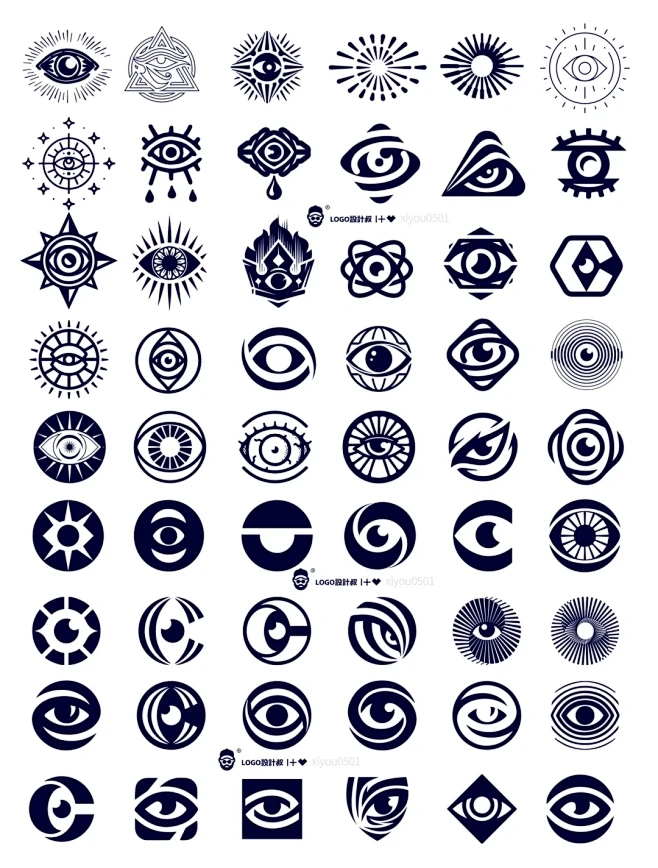 灵感采集眼睛视觉美瞳目光元素logo设计...