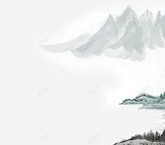中国古风水墨山水免扣透明插画后期美化PS设计132 透明 元素 免抠png 设计图片 免费下载 页面网页 平面电商 创意素材