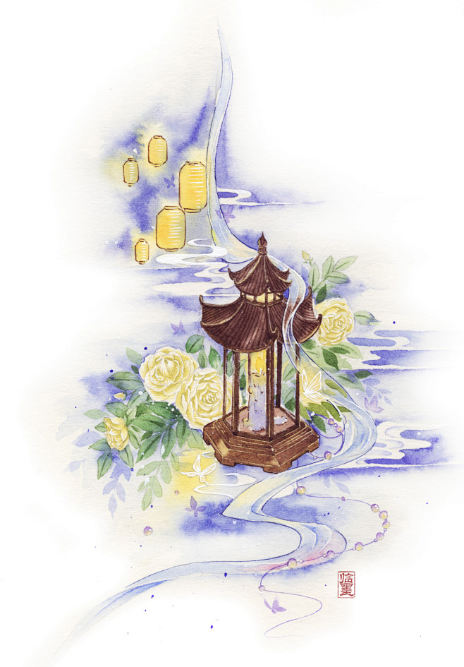 〔 古风水彩素材 〕 作者' 临墨zyz