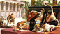 《克利奥帕特拉在死囚身上试毒》,1887年,165x290cm,布油彩,KoninklijkMuseumVoorSchoneKunsten，Antwerpen,安特卫普皇家美术馆,AlexandreCabanell,亚历山大·卡巴内尔,1823-1889年,法国,浪漫主义,绘画,历史

       作为拿破仑三世宫廷御用画家，卡巴内尔在《克娄巴特拉用死囚尝毒》这幅画中，成功地展示了他的美学理念。 
       这幅作品于1887年在巴黎沙龙画廊展出，并于同年赠于比利时安特卫普艺术博物馆。该画曾保