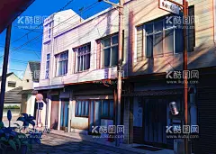  炫酷桌面  - 源文件下载【酷图网】整齐,街道,小镇,炫酷,桌面,壁纸,卡通,动漫,风格