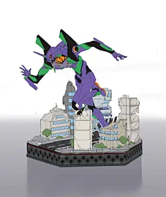Eva 01 STATUE concept art , Pedro Dutra : This one is one of that i'm most proud of .
Since i was a kid the Evangelion designs were always a wonder for me to look at. Not fully understanding it. This was a great opportunity to really take get to do that t