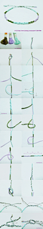 三色繡線環狀結手鍊，完整教程文字說明可以做類似