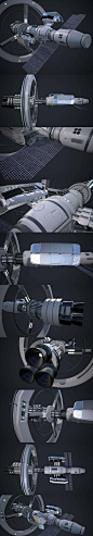 科幻风格宇宙飞船空间站3D模型免费下载（fbx,max,obj） 