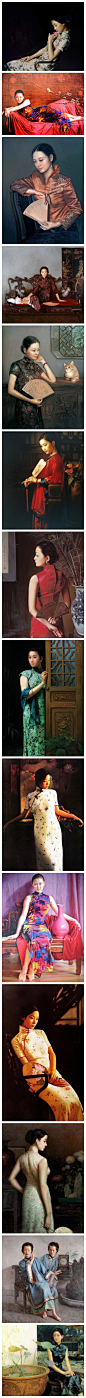插画视觉锦衣旗袍诗,曼玉花样时