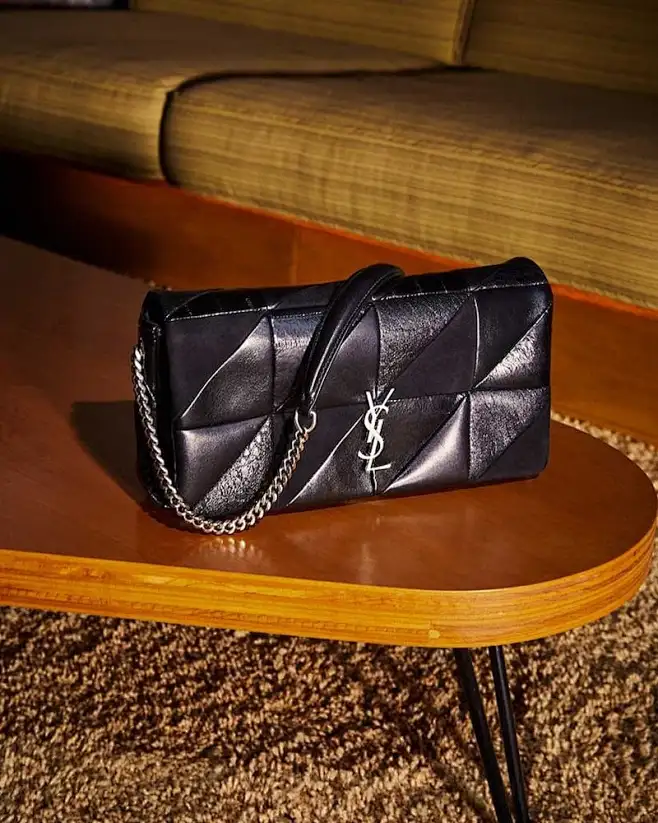 Saint Laurent Jamie YSL Monogram Patchwork Shoulder Bag-花瓣网