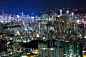 城市,建筑,晚上,摩天大楼,房子,亚洲,灯,中国,晚上,香港