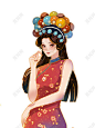 古风人物彩色手绘国潮古风中国风京剧戏曲人物元素PNG素材