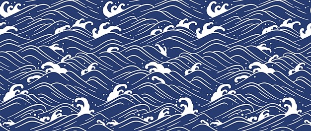 日式复古海浪花纹矢量图设计素材