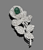 An Emerald and Diamond Flower Brooch (Bonham's)