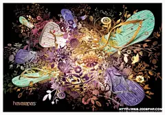 欧美Havaianas人字拖鞋炫彩插画形式商业广告