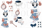 爱丽丝梦游仙境 兔子 茶杯 要是 扑克 蝴蝶结 怀表 Alice In Wonderland Clip Art - Illustrations - 4