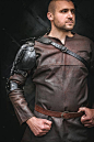 Musketeer Shoulder Fleur de Lis - BBC Series - LARP Pauldron - Leather Armor - handcrafted unique cu