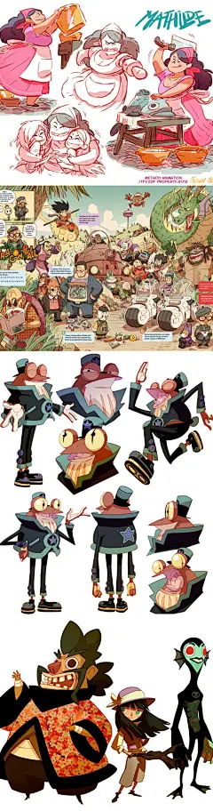 348 欧美原画卡通动漫设定图片素材动画Q版人物角色概念设计插画-淘宝网