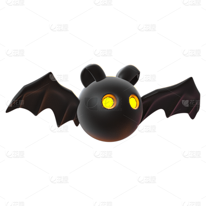3D万圣节蝙蝠小恶魔贴纸