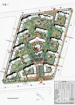 【手绘风格】【居住区】高层为主，景观环境设计可以借鉴 - 总平面 - 城市规划论坛 （CAUP.NET）