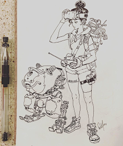 呦右~采集到绘画_速写其他
