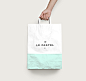 Lé Pastel : Lé café is a high-end pastry shop with a variety of delicious desserts. The shops new identity was designed with the mission to communicate quality within the whole brand and each of its touchpoints. The idea was to take disparate elements and