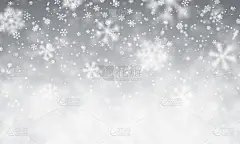 圣诞节下雪了。雪花落在黑暗的背景上。降雪。矢量图