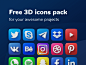 Free 3D icons pack with social media networks : Use it anywhere in your projects! Absolutely free!

Download it and check out more icons packs here:
ICONS.NINJA

Follow us on Instagram
Instagram