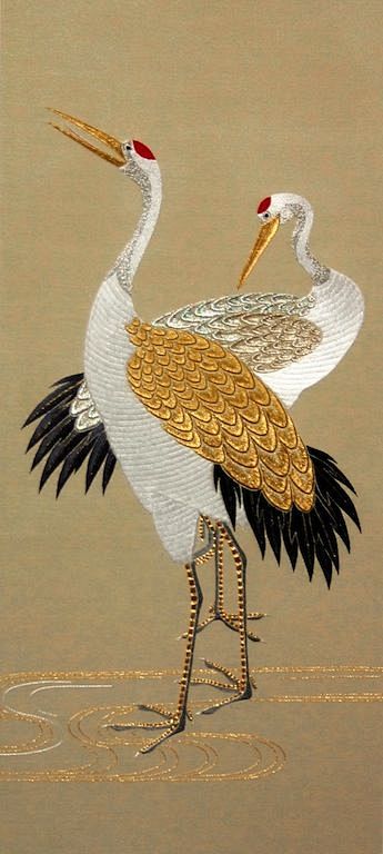 中式 鹤 刺绣