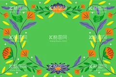 花朵手绘植物壁纸  - 源文件下载【酷图网】花朵植物背景,壁纸,花卉,植物,卡通,大自然,清新花朵背景,春天手绘壁纸