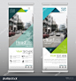 Green roll up business brochure flyer banner design vertical template vector, cover the presentation the abstract geometric background, the modern publication x banner and flag - banner, layout in a rectangle the size.-背景/素材,商业/金融-海洛创意正版图片,视频,音乐素材交易平台-Shu