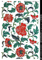 中式牡丹印花纹底纹布纹高清细节