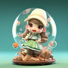 孩童卡通人像模型女孩场景人物小孩模型图片