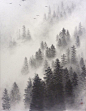 Scenery in Suibokuga (Sumi-e): 
