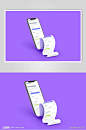 紫色背景手机APP界面样机素材