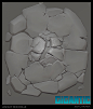 Summoning Point Rock (Gigantic), Ashley Rochelle : Summoning point asset made for the Gigantic level Ember Grove. This rock was made to look like a fissure in the ground that characters can collect energy from. I built the material to support vertex paint