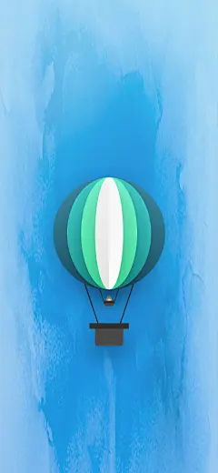 热气球iPhone壁纸UI设计作品扁平化插画首页素材资源模板下载