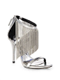 B Brian Atwood - Condesa Metallic Leather Fringe Sandals : Saks Online Store - Shop Designer Shoes 