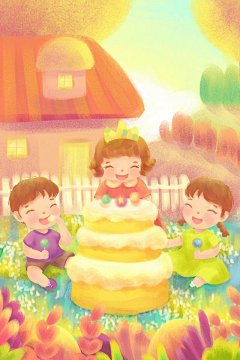 凌乱的大熊采集到生日插画