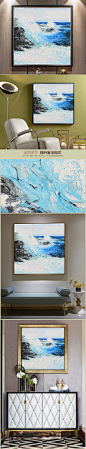 纯手绘静海风浪艺术装饰油画