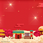 红色喜庆中国风百货年货新年春节主图背景