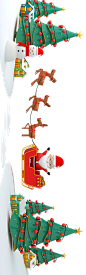 圣诞老人 雪人 圣诞树 3D圣诞节场景卡通元素 PNG免抠图
