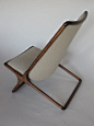 A Pair of Ward Bennett Scissor Chairs in Natural Linen image 5: 