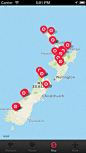 新西兰探险旅游应用程序界面设计，来源自黄蜂网http://woofeng.cn/mobile/