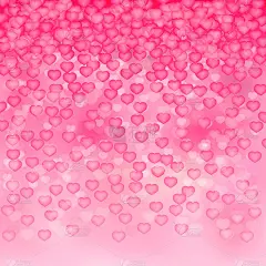 软粉色3d心形背景。情人节闪亮的贺卡。浪漫的矢量图。易于编辑设计模板。
