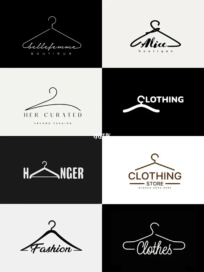 浅谈一下服装品牌logo！衣架元素标志设计-花瓣网