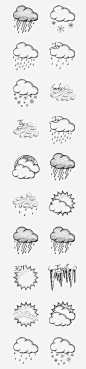 天气素材png免抠素材_新图网 https://ixintu.com 手绘天气 晴天 雨天 多云 雷阵雨 小雪 天气预报 图标 卡通线条手绘