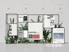 【现代美陈景观橱窗海报展示架3D模型下载】渲染器：VR_素材大小：14.15MB-3D溜溜网(3d66)
