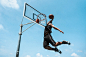 basketball sports venice beach athlete slam dunk dribble 361º portrait jump action