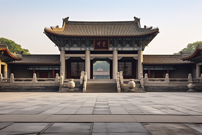 古代建筑四合院大门建筑摄影图