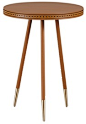 Brogue Leather Side Table  Transitional, Metal, Leather, Table by Curated Kravet