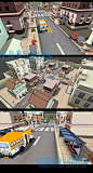 unity3d场景模型 城市城镇街景道路Q版卡通风格室外游戏素材资源-淘宝网