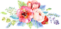 手绘冰粉装饰花png透明素材