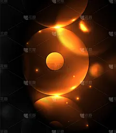 模糊发光的圆圈，数字抽象背景